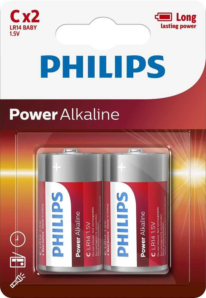 Philips Power LR14 C šarminės baterijos, 2 vnt.