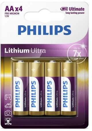 Philips Ultra AA (FR6) šarminės baterijos, 4 vnt. rinkinys