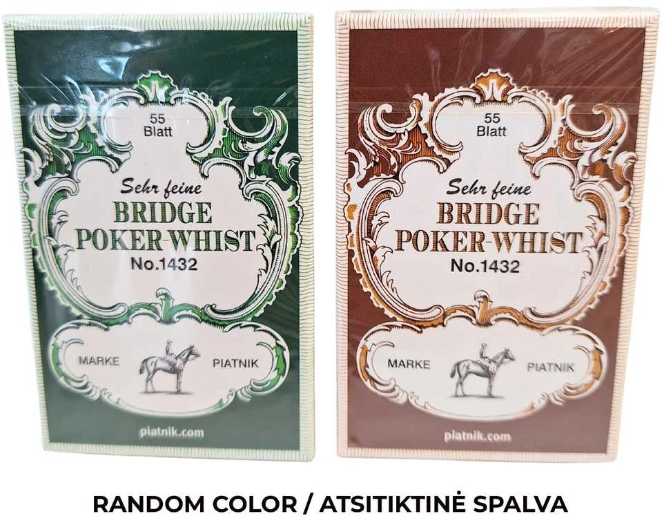 Piatnik Klasikinės kokybiškos žaidimo kortos Bridge Poker Whist