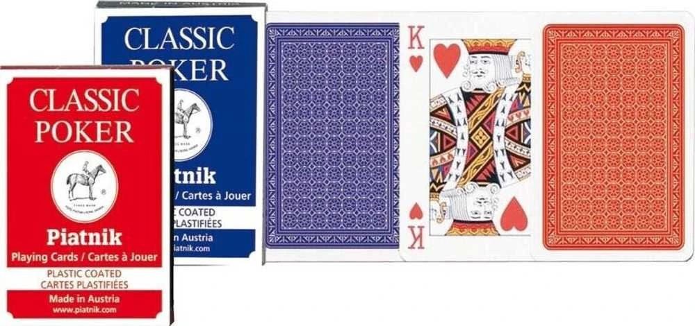 Piatnik klasikinės pokerio kortos 2 kaladės, raudona/mėlyna