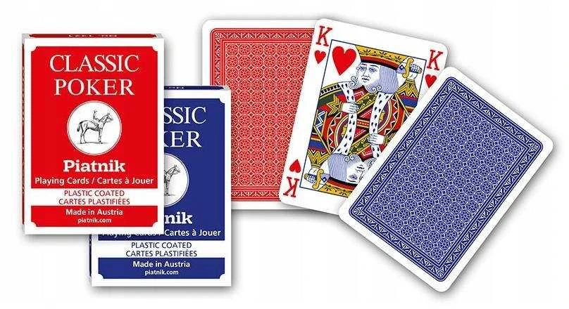 Piatnik klasikinės pokerio kortos 2 kaladės, raudona/mėlyna