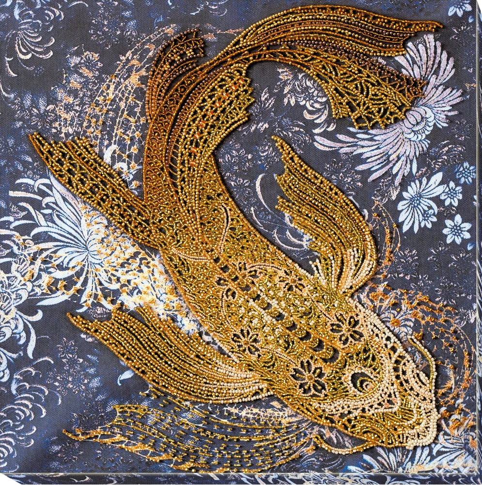 Pinigų žuvis karoliukų siuvinėjimo rinkinys Abris Art AB-823