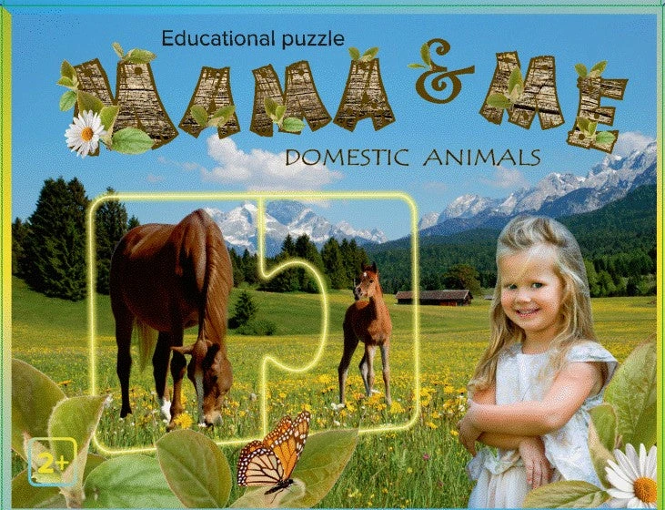 PIO Lavinamoji dėlionė Mama ir aš, Naminiai gyvūnai, angl., 2+