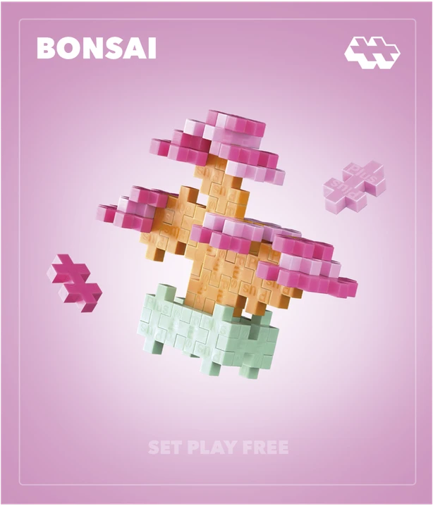 Plus Plus konstruktorius AUGALAI - rožinis bonsas