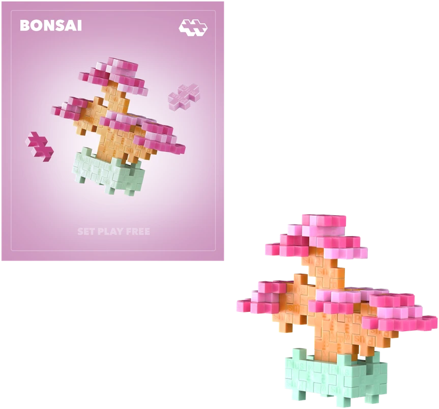 Plus Plus konstruktorius AUGALAI - rožinis bonsas