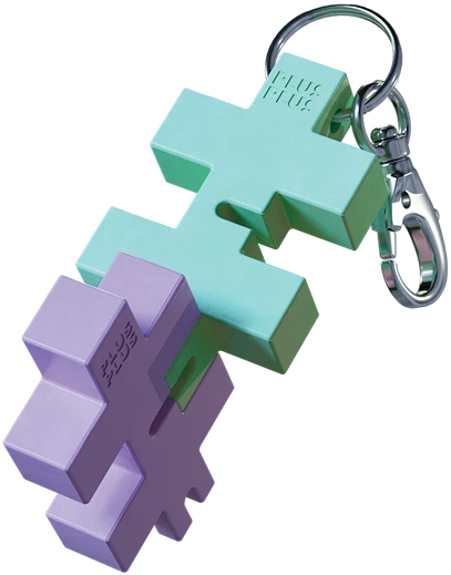 Plus Plus HEXEL DUO raktų pakabukas, mėtinė/violetinė