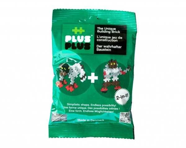 Plus Plus konstruktorius Mini bazinės - žalia kišenpinigių pakuotė 2in1