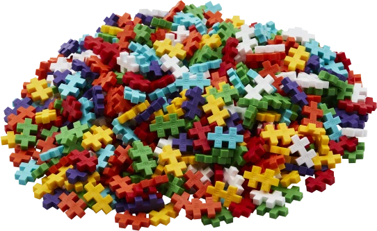 Plus-Plus mini konstruktorius „Vaivorykštė“ – 520 detalių, 1 m rinkinys, 5–12 metų