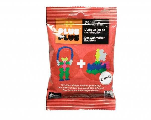 Plus Plus konstruktorius Mini neoninės - raudona kišenpinigių pakuotė 2in1