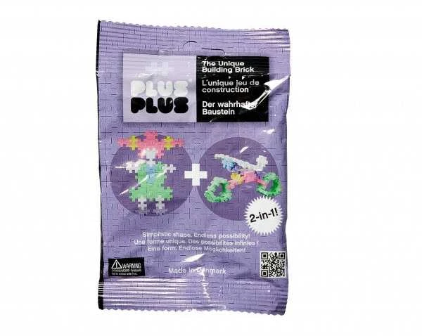 Plus Plus konstruktorius Mini pastelinės - violetinė kišenpinigių pakuotė 2in1