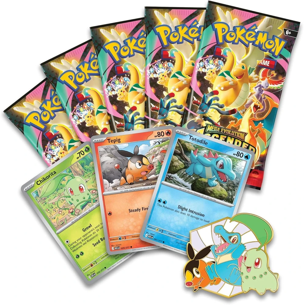 Pokémon Mega Evolution Ascended Heroes Deluxe segtukų ir kortų kolekcijos rinkinys