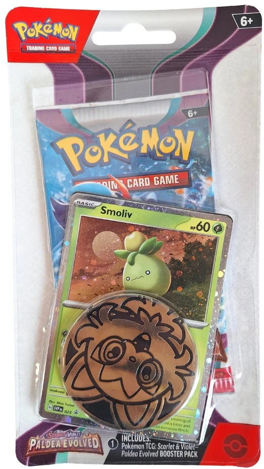 Pokémon Paldea Evolved Smoliv blisteris – kortų papildymas (EN)