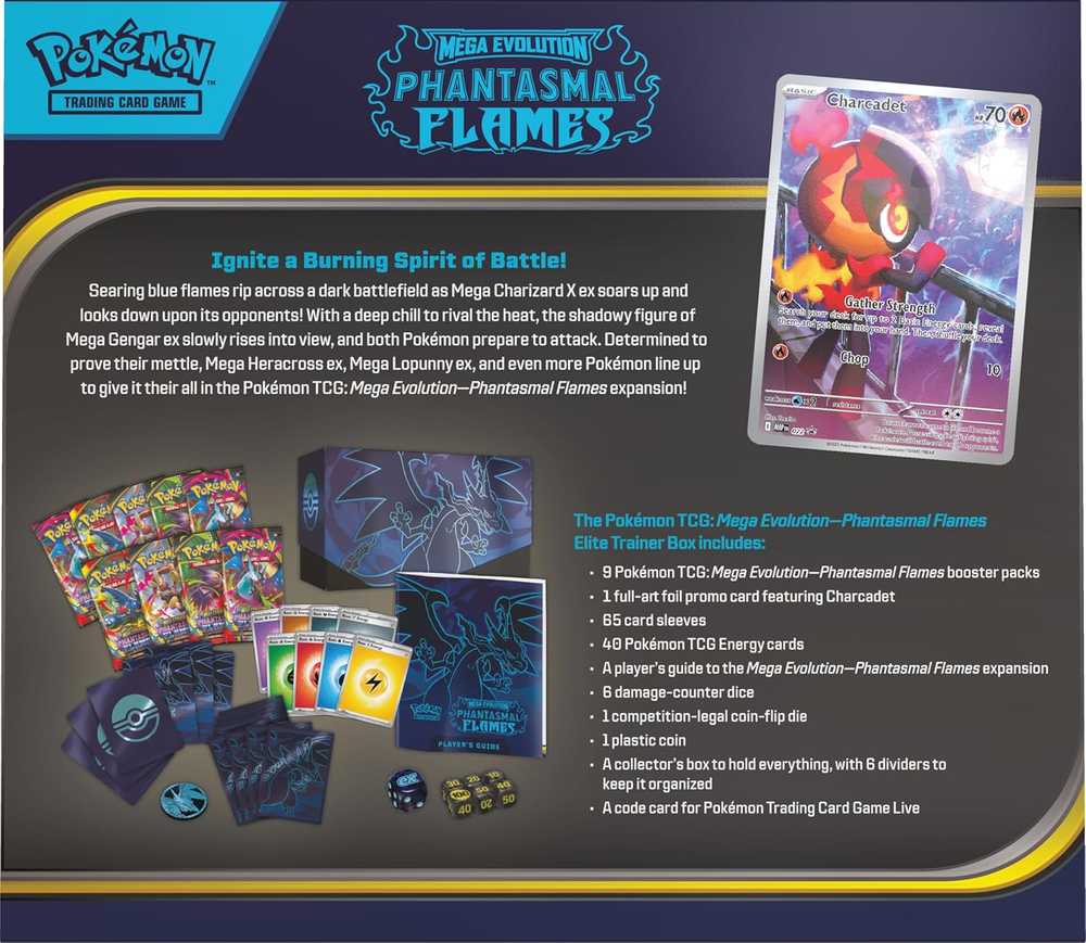 „Pokemon Pokemon TCG: Mega Evolution“ – „Phantasmal Flames“ – elito treniruočių dėžutė