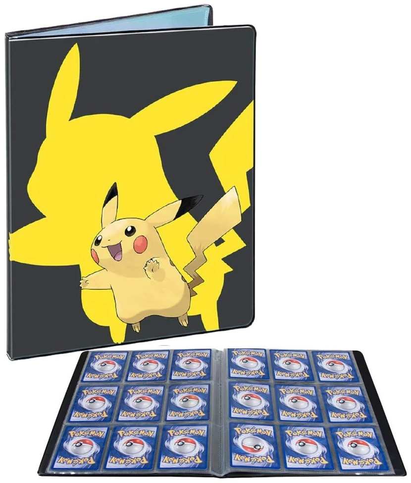 Pokémon Pikachu 9 kišenių kortų albumas, geltonas su juodu, Ultra PRO