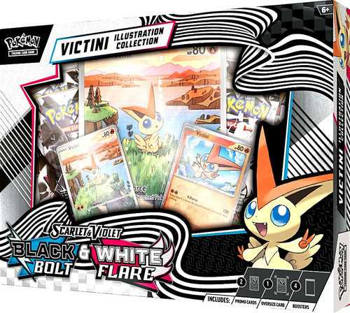 The Pokemon „Pokemon Pokemon TCG“: „Scarlet & Violet 10.5“ – Juodas Bolt ir Baltas Flare „Unova Victini“ iliustr. kolekcija