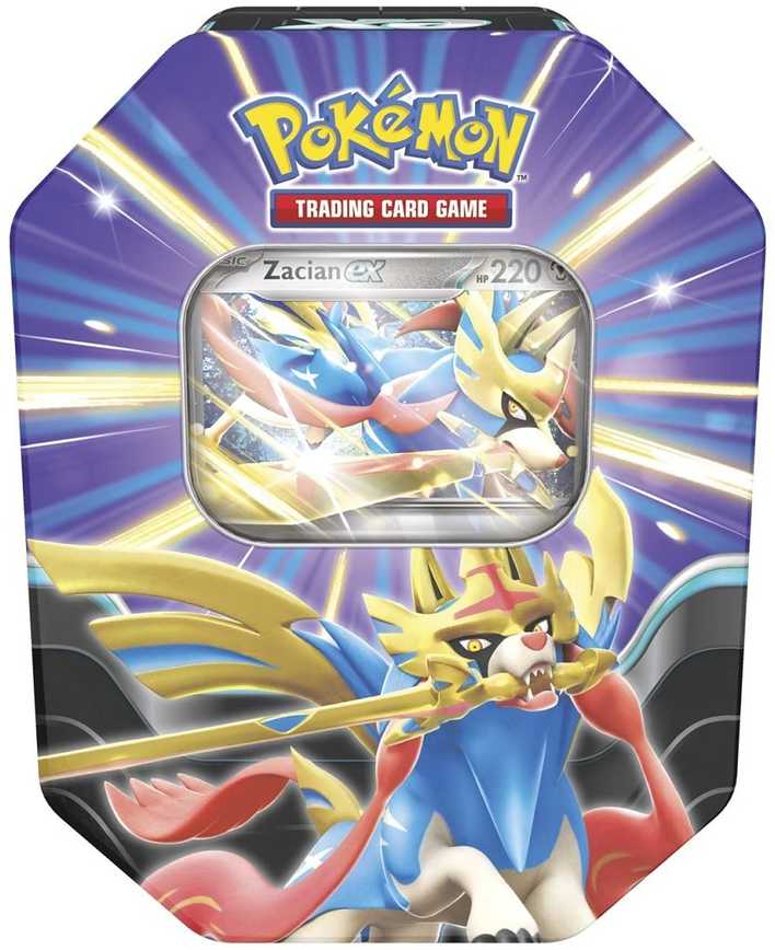 Pokémon Scarlet & Violet Zacian ex skardinė dėžutė – 4 booster pakeliai