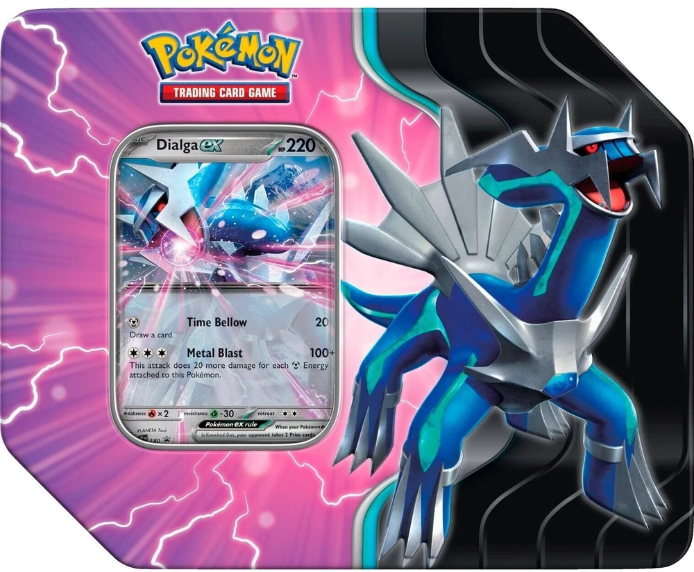 Kolekcionuojamos Kortelės - Pokémon TCG: Scarlet & Violet Azure Legends Tin Dialga Ex su Folijos Kortele, 5 Booster Pakeliais, Kodo Kortele, Marga