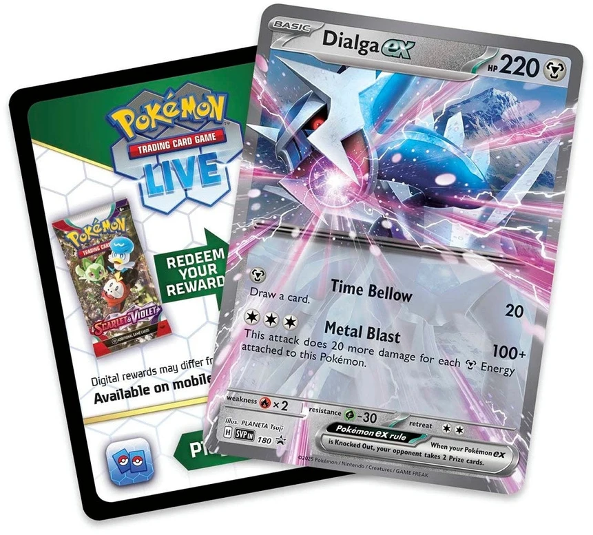 Kolekcionuojamos Kortelės - Pokémon TCG: Scarlet & Violet Azure Legends Tin Dialga Ex su Folijos Kortele, 5 Booster Pakeliais, Kodo Kortele, Marga
