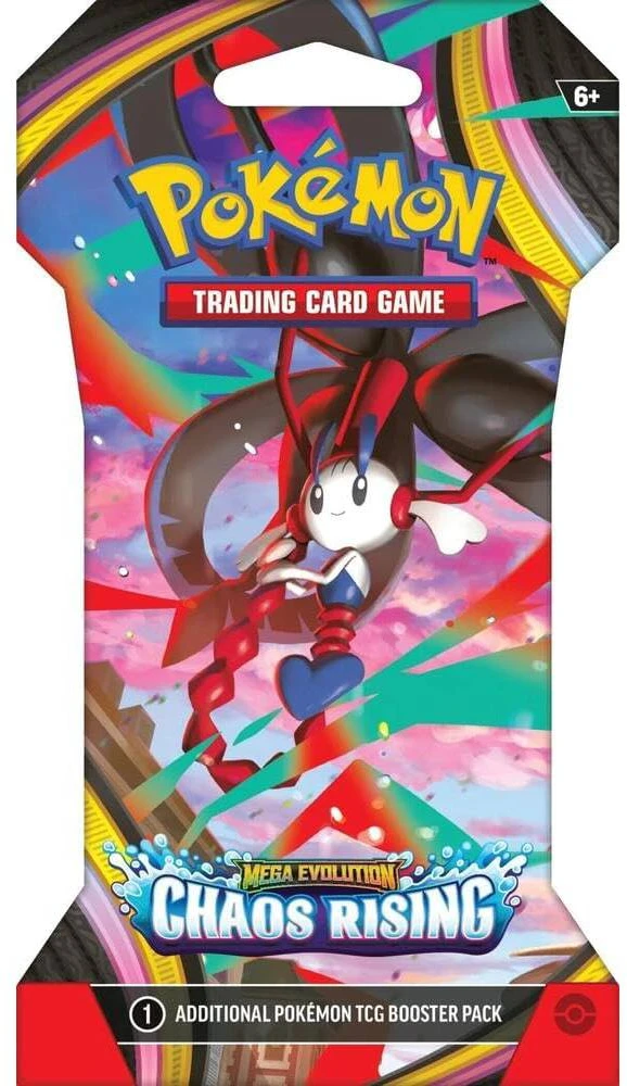 Pokémon TCG Chaos Rising Mega Evolution papildymo pakelis su įdėklu (10 kortų)