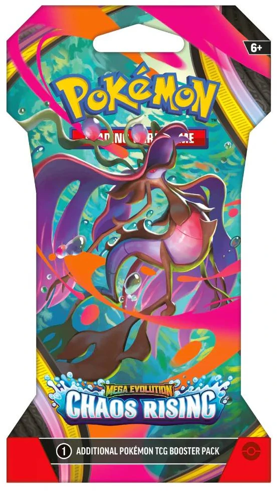 Pokémon TCG Chaos Rising Mega Evolution papildymo pakelis su įdėklu (10 kortų)