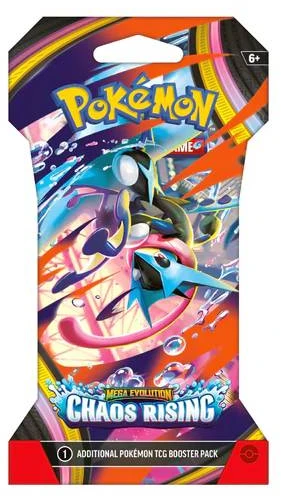 Pokémon TCG Chaos Rising Mega Evolution papildymo pakelis su įdėklu (10 kortų)
