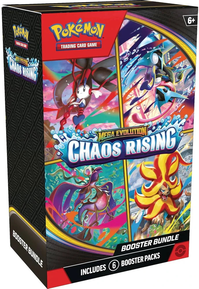 Pokémon TCG Mega Evolution: Chaos Rising Booster Bundle – 6 ENG pakeliai