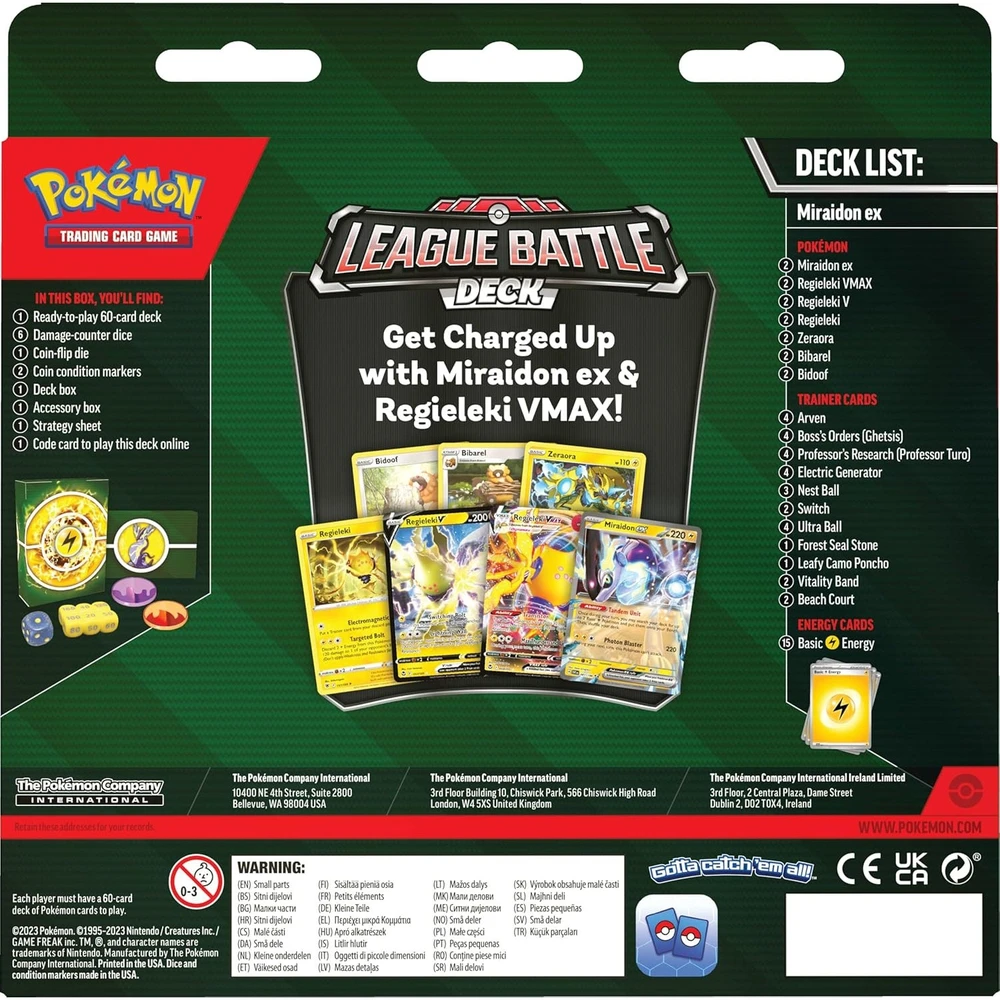 Pokémon TCG Miraidon ex League Battle kovinė kortų kaladė
