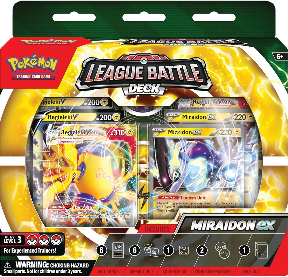 Pokémon TCG Miraidon ex League Battle kovinė kortų kaladė