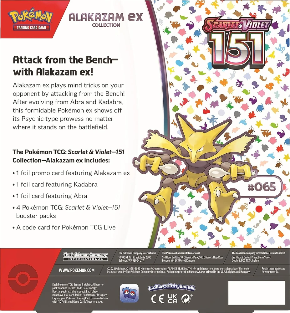 Prekybos Kortelių Rinkinys - Pokémon TCG: Scarlet & Violet 151 Alakazam Ex Box Set With 4 Booster Packs And Code Card Multicolor