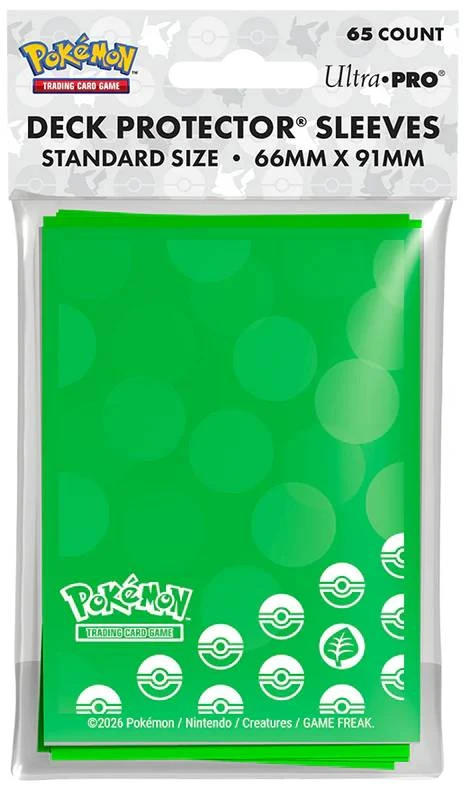Kolekcionuojami Kortelių Aplankai - Ultra PRO Energy Grass Type 65 Count Protective Card Sleeves Žalias