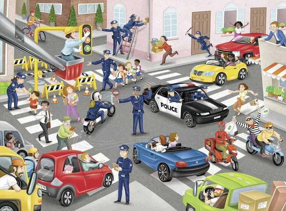 Police on Patrol 100 Piece Puzzle - RAVENSBURGER dėlionė