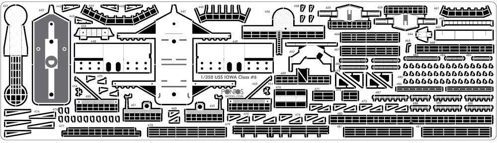 Pontos USS Missouri BB-63 detalių rinkinys Tamiya 1/350