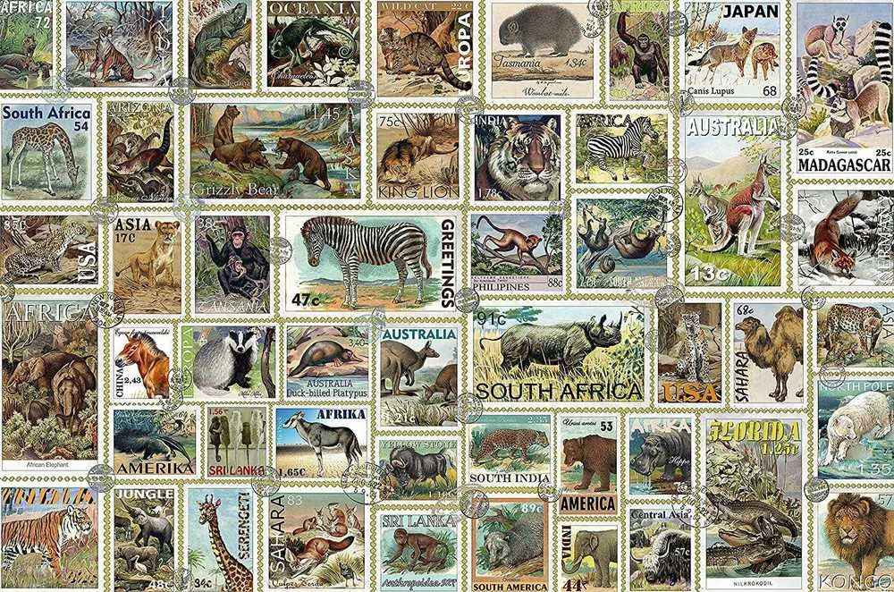 Ravensburger Dėlionė 3000 vnt. - Gyvūnų pašto ženklai