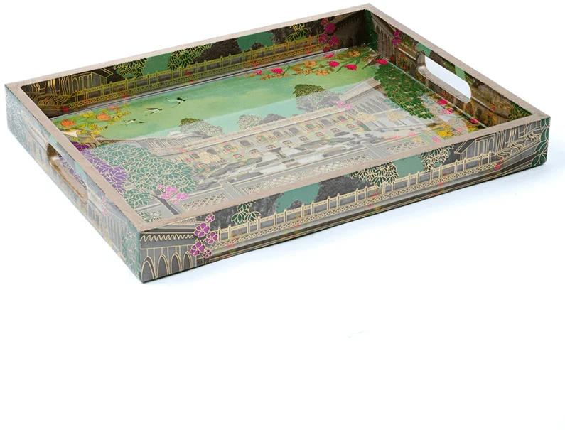 Primela Rankų darbo padėklas Didybė, žalias, 30,6 x 20,3 x 5 cm