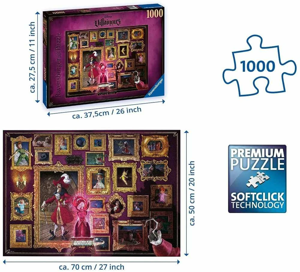 Ravensburger "Villainous" Dėlionė 1000 vnt. - Kapitonas Kablys
