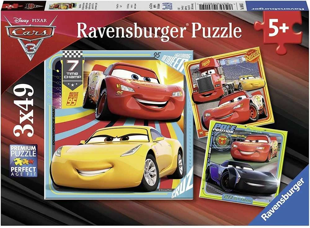 Ravensburger Dėlionė 3x49 vnt. - Ratai (Cars)