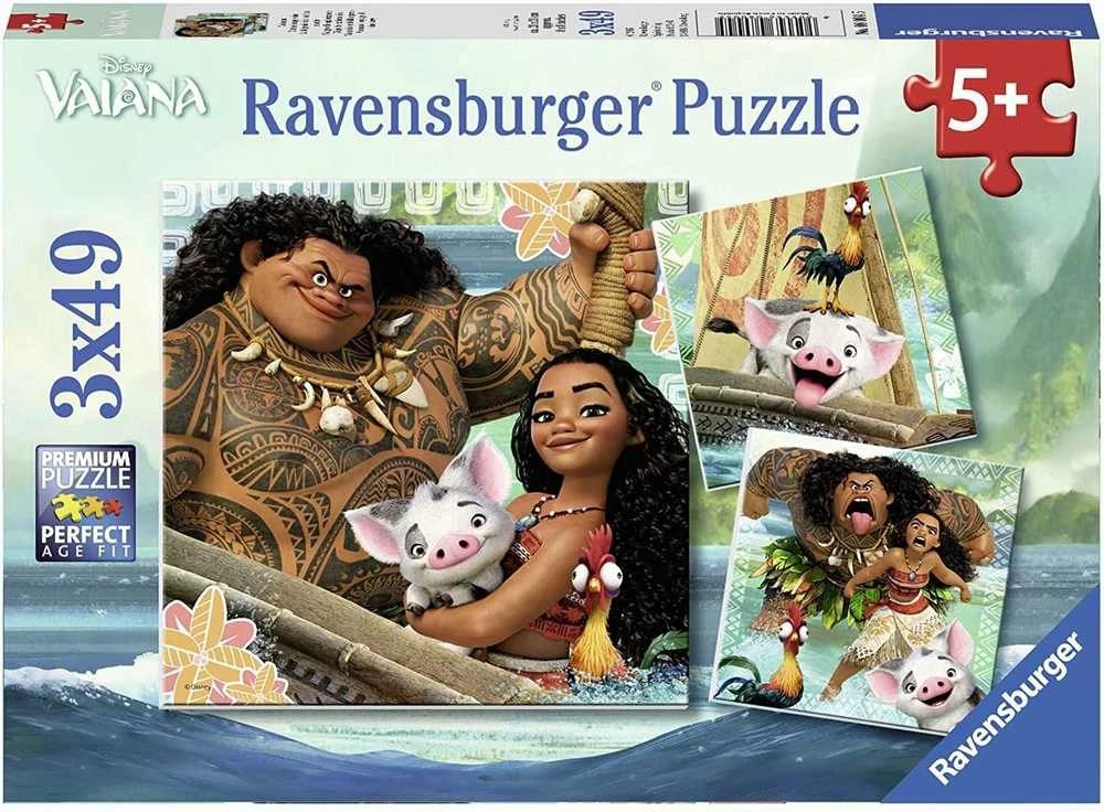 Puzzle 3 x 49 Vaianas Discovery Journey - RAVENSBURGER dėlionė