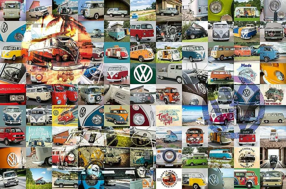 Ravensburger Dėlionė 3000 vnt. - 99 VW Kemperio nuotraukos