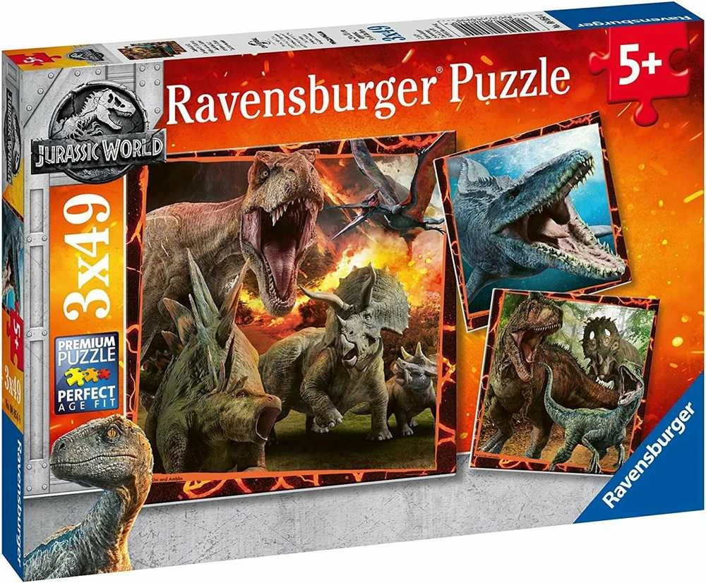 Ravensburger Dėlionė 3x49 vnt. - Juros periodo pasaulis (Jurassic World)