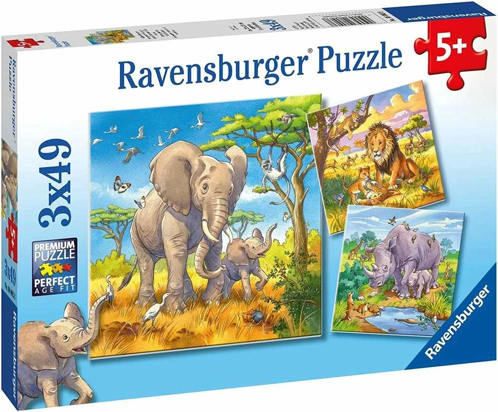 Puzzle 3x49 Wild Animals - RAVENSBURGER dėlionė