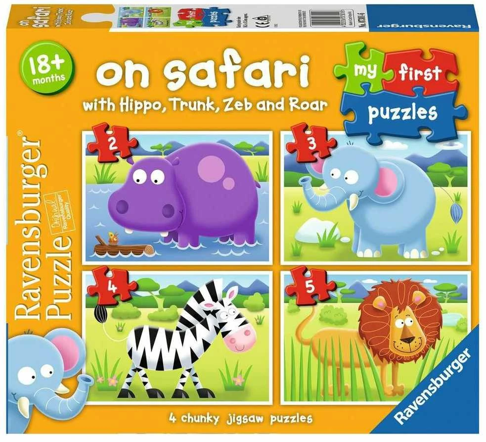 Puzzle 4in1 On Safari - RAVENSBURGER dėlionė