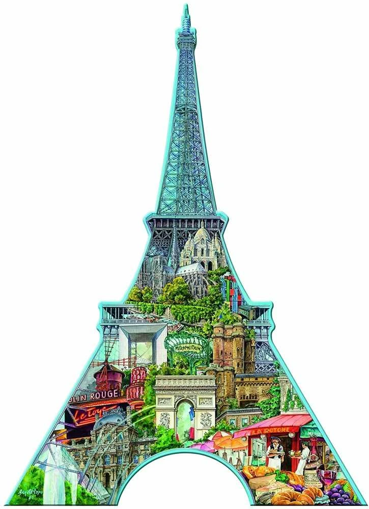 Puzzle 960 Silhouette Eiffel Tower - RAVENSBURGER dėlionė