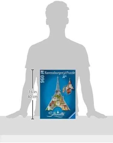 Puzzle 960 Silhouette Eiffel Tower - RAVENSBURGER dėlionė