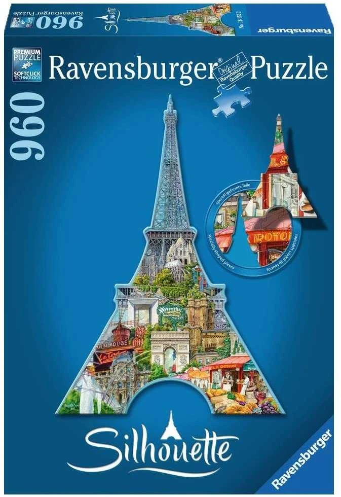 Puzzle 960 Silhouette Eiffel Tower - RAVENSBURGER dėlionė