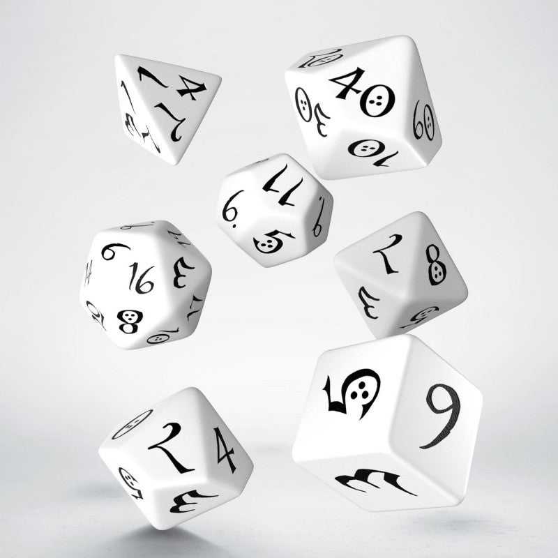 Q Workshop Classic Rpg Kauliukų Rinkinys Baltos Ir Juodos