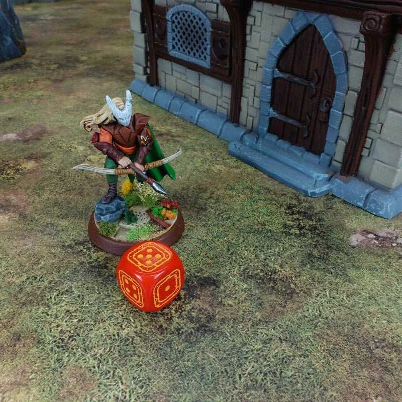 Q Workshop Crosshairs Compact D6 RPG Kauliukų Rinkinys (Kobalto Ir Raudona Sp.)