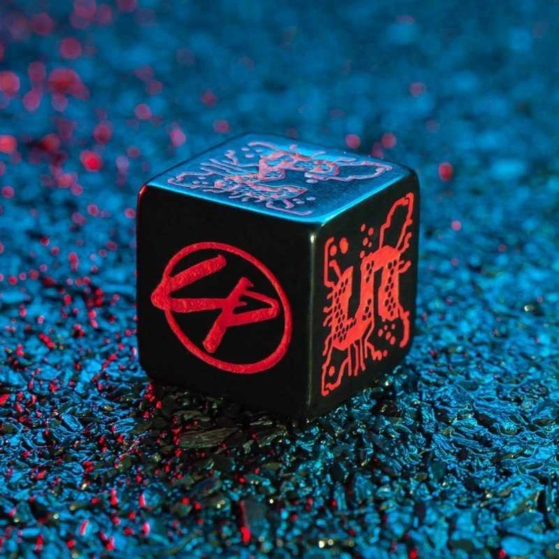 Q Workshop Cyberpunk Raudona Essential Kauliukų Rinkinys Juodos Ir Raudonos Spalvos