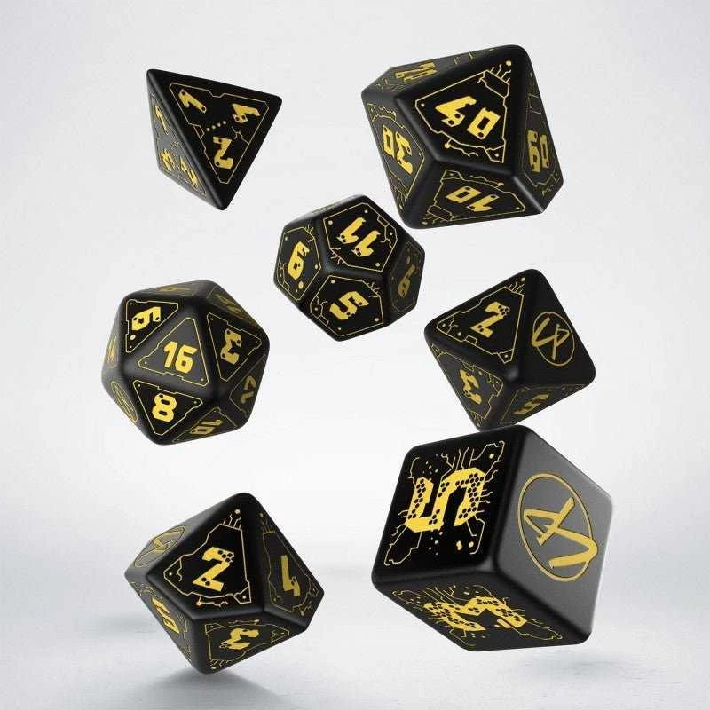 Dėlionė Q Workshop Cyberpunk Raudona Rpg Kauliukų Rinkinys Juodos Ir Geltonos Spalvos