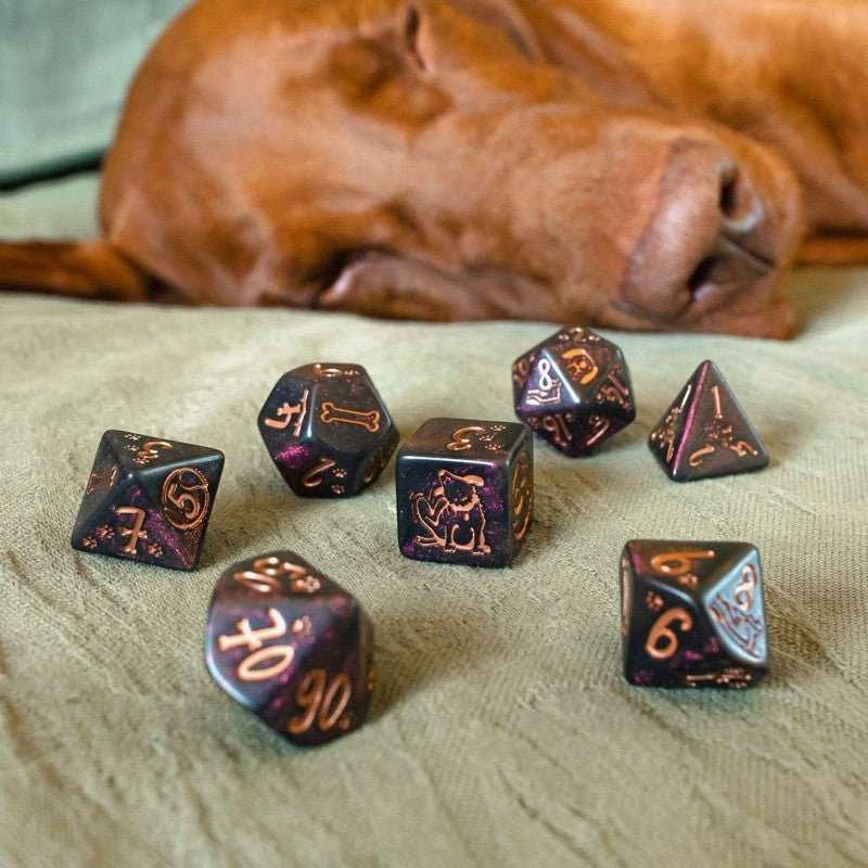 Q Workshop DOGS Dice Set: Luna Kauliukų Rinkinys
