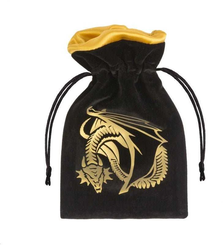 Q Workshop Dragon Velour Kauliukų Maišelis Juodos Ir Auksinės Spalvos